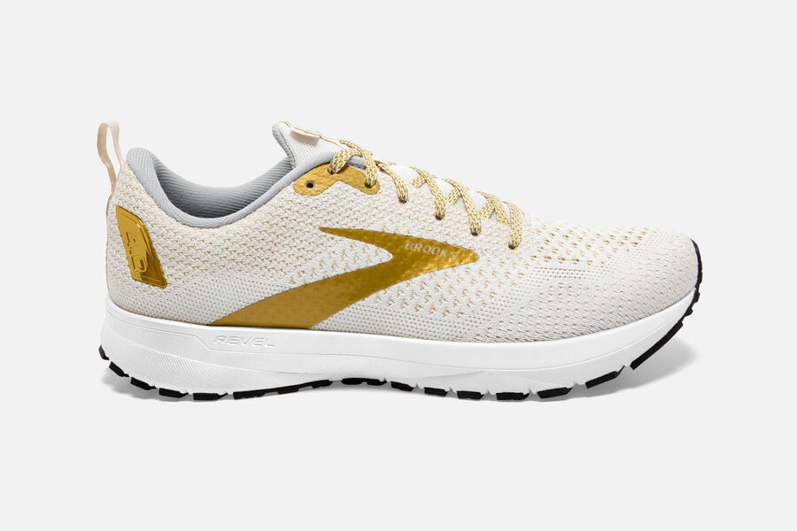 Brooks Revel 4 Road Running Shoes Womens White/Gold 360217-GNM